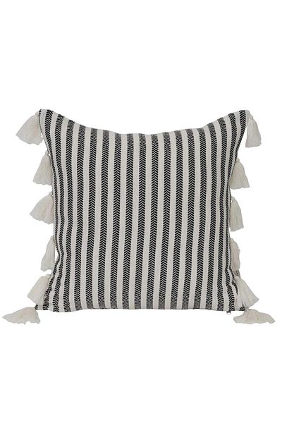 Aisha's Design Soft Textured Tasseled Striped Throw Pillow Cover - K-132