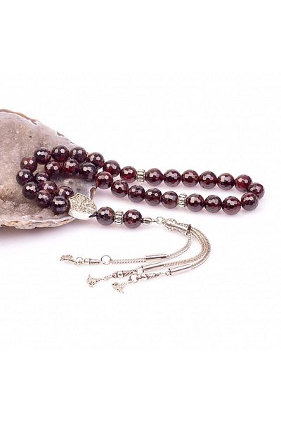 Taş Sandığı Lal Stone Rosary (10 Mm) / Facet Cut