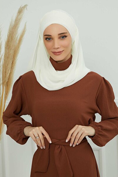 Aisha's Design Πρακτικό σάλι από σιφόν κλασικού σχεδιασμού, CPS-15, CPS-15, κρέμα