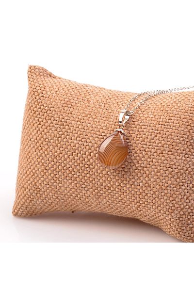 Taş Sandığı Agate Stone Drop Necklace