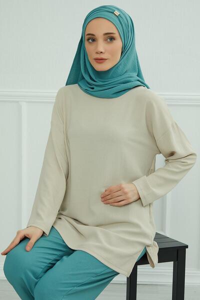 Aisha's Design Accessory Detailed Aerobin Shawl, Cps-94, Mint Green