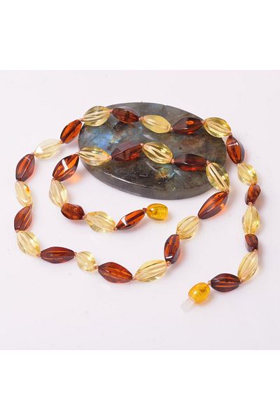 Taş Sandığı Damla Amber Adult Necklace - Certified Product