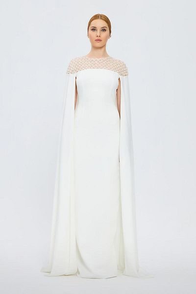 CENGIZ AKTURK Prevailing Neckline Stone Embroidered Hijab Evening Dress - 1027C