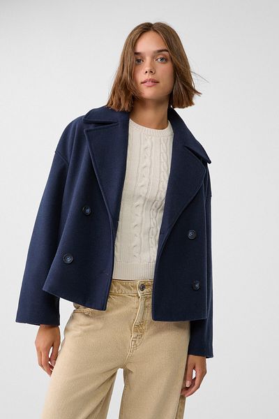 Stradivarius Short double-breasted coat