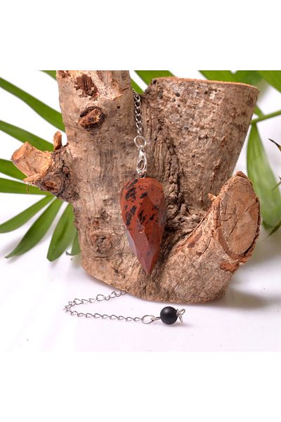 Taş Sandığı Facet Cut Obsidian Stone Pandula - Pendulum, Mahogany Obsidian