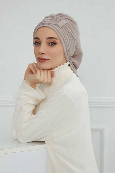 Aisha's Design عمامة شيفون جاهزة بتصميم مطوي، HT-107، HT-107