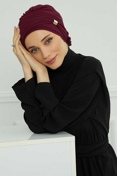 Aisha's Design عمامة شيفون جاهزة - مع الملحقات، HT-95S، HT-95S