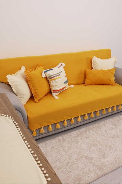 Aisha's Design 180x210 cm Tufted Sofa Cover - Back and Seating Cover, KO-31