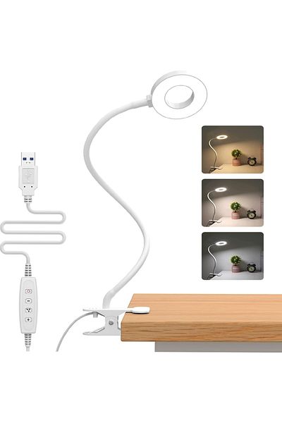 Choice 48 LEDs Clip on Desk Lamp 360°Flexible Gooseneck Reading Table Light Eye-Caring USB Clamp Books N...