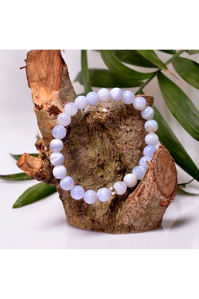 Taş Sandığı Chalcedony Stone Bracelet - 8 mm