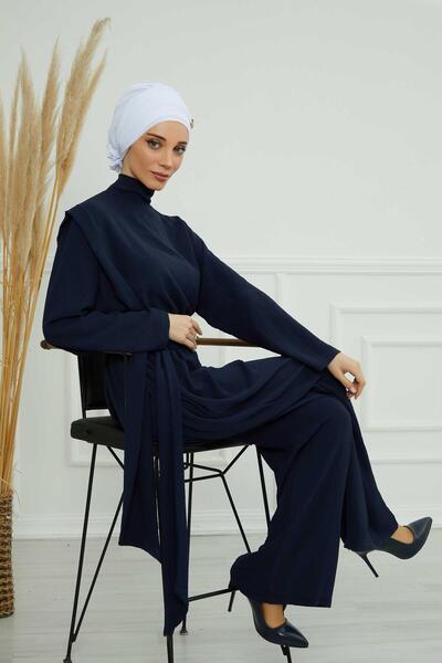 Aisha's Design Chiffon Ready-Made Turban with Accessories,Ht-95S,Ht-95S,White