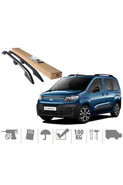 beyaztuning Fiat Doblo 3 Üst Port Bagaj Tavan Çıtası 2023 Sonrası Siyah