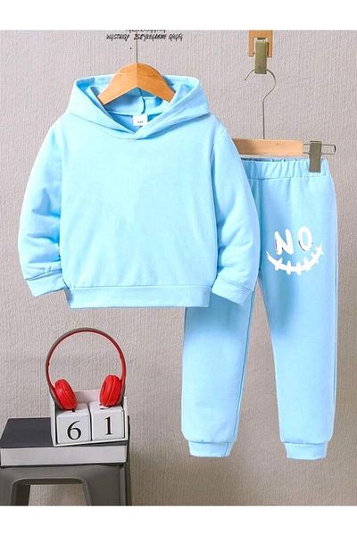 BENROMA Set de trening pentru copii unisex - imprimeu fără scris, mucegai supradimensionat