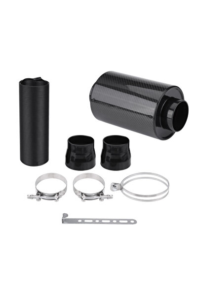 Choice carbon fiber 1set 76mm 3 inch Universal Car Cold Air Filter Carbon Fibre Feed Enclosed Intake Induct