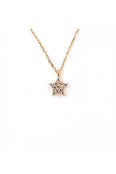 FasekGold Gümüş Kolye - Taşlı Mini Yıldız 925 Ayar Gümüş Kolye