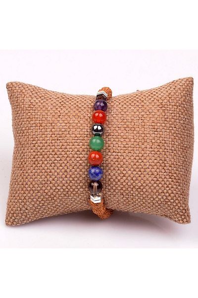 Taş Sandığı Chakra Stones Bracelet (8 Mm) - Rudraksha Seeded -
