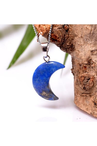 Taş Sandığı Moon Shaped Lapis Lazuli Stone Necklace - Small Size