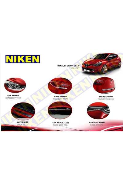 Niken Renault Clio 4 Full Krom Seti Komple Nikelaj Kaplama