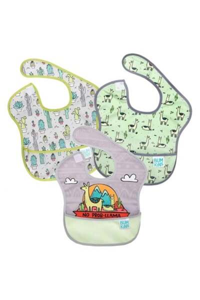 Bumkins Superbib Önlük 3'lü Paket - No Prob-Llama, Llamas, Cacti