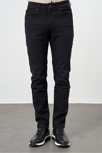 İmza Black Straight Gabardine Slim Fit Casual Denim Trousers 1023245153