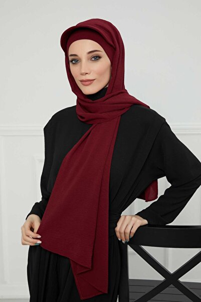 Aisha's Design Aerobin Shawl with Visor, Ss-1A, Burgundy