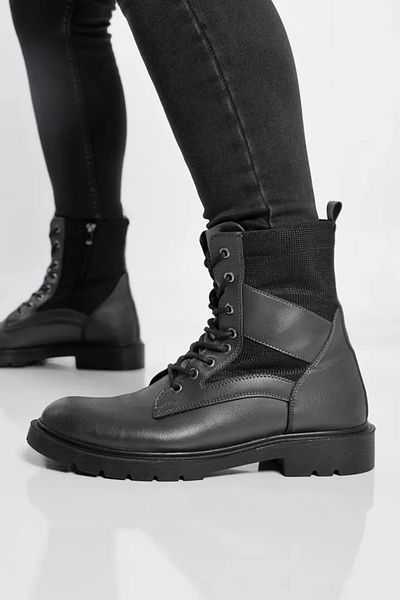 Zerenyus Ανδρικές μπότες με κορδόνια CNT756 Premium Αντιολισθητική σόλα με ζεστή επένδυση