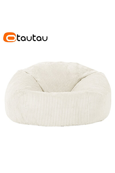 Choice غطاء فارغ بيج فاتح - وسادة بين باج من قماش الكوردروي من أوتاوتاو، بدون حشوة، وسادة بين باج أرضية مريحة