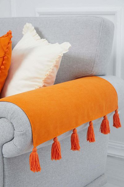 Aisha's Design 65x55 cm Tasseled 2-Piece Armrest Set - KC-4