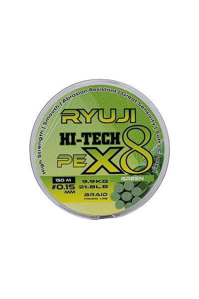 Ryuji Hi-tech Pe X8 150m Green Rope Fishing Line