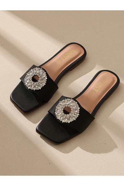 GNIST By Styli Embellished Strap Flat Sandals