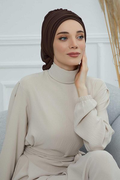 Aisha's Design Chiffon Pleated Turban - Ready, HT-107, HT-107
