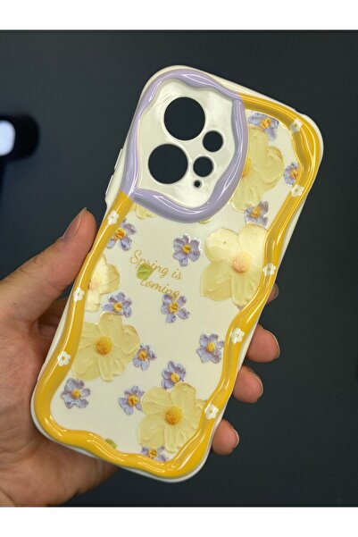 Fibaks Redmi Note 12 4g Compatible Case Designed Patterned Camera Protection Daisy Flower Colored Silicone Cover