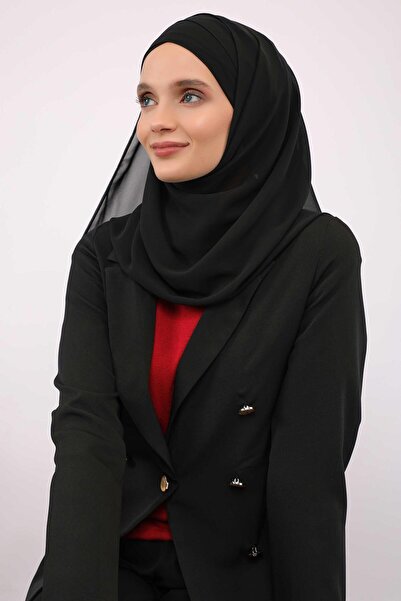 Aisha's Design Classic Design Cross Stitching Practical Chiffon Shawl,Cps-15,Cps-15,Black