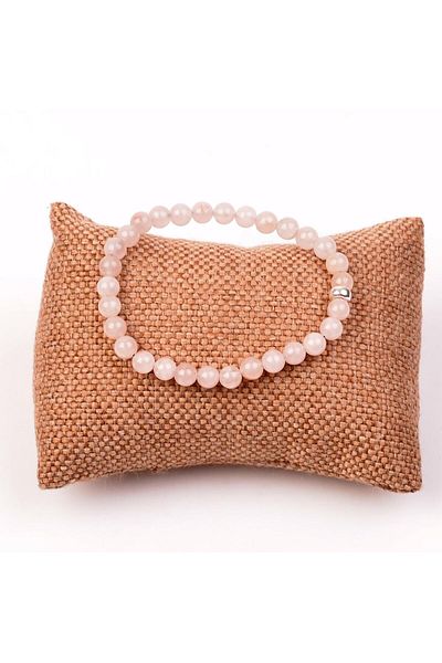 Taş Sandığı Morganite Stone Bracelet (6 Mm) - Silver Apparatus
