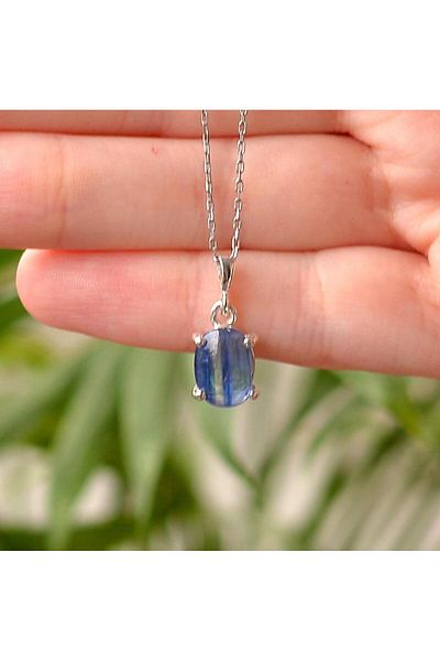 Taş Sandığı Kyanite Stone Silver Necklace