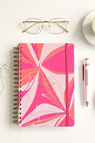 Matt Notebook Дневен спирален дневен ред за 2025 г. 16x24 см - 12 месеца