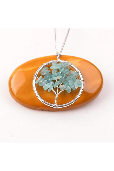 Taş Sandığı Apatite Stone Necklace - Tree of Life