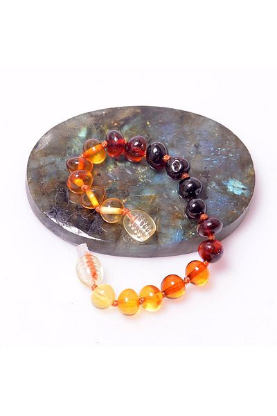 Taş Sandığı Drop Amber Filtered Color Baby Bracelet - Certified Product
