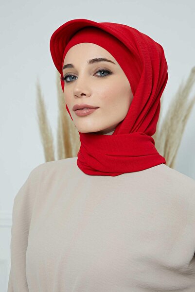 Aisha's Design Aerobin Shawl with Visor, Ss-1A, Red