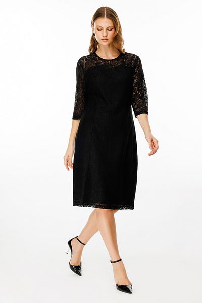 Ekol Lace Three Quarter Sleeve Dress