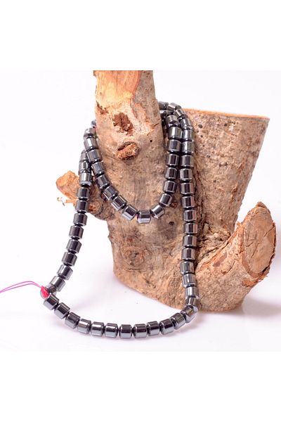 Taş Sandığı Short Cylinder Hematite Stone String - 5.5*6 mm
