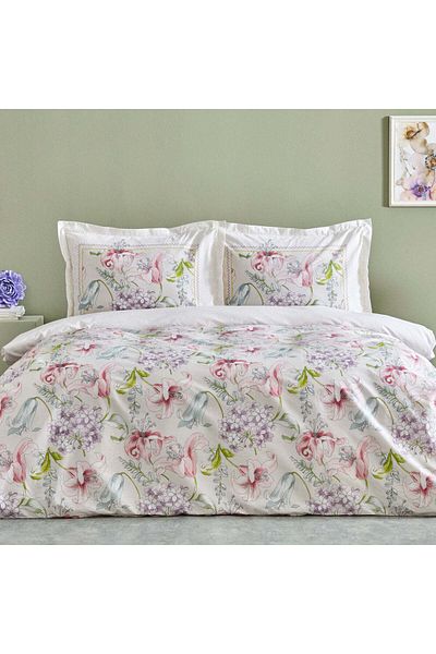 Karaca Home Melosa, 100% Turkish Cotton Duvet Cover Set, Single, Multi