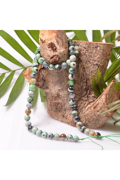 Taş Sandığı Unpainted Green Varicite Stone String - 6 mm