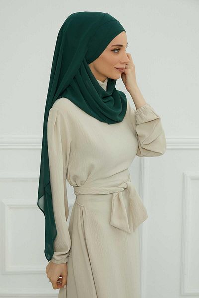 Aisha's Design شال شيفون كلاسيكي عملي بتصميم متقاطع - cps-15,cps-15