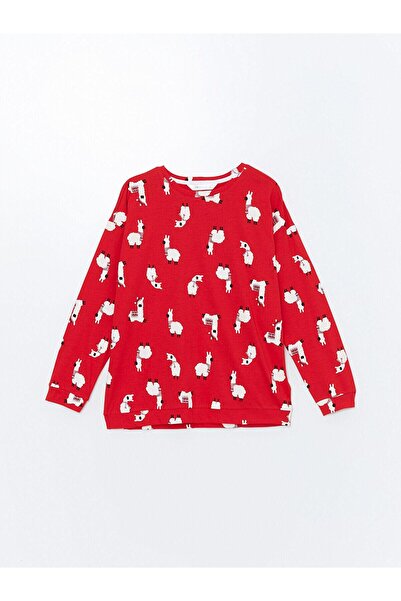 LC Waikiki LCW DREAM Baskılı Bisiklet Yaka Baskılı Kadın Pijama Takımı