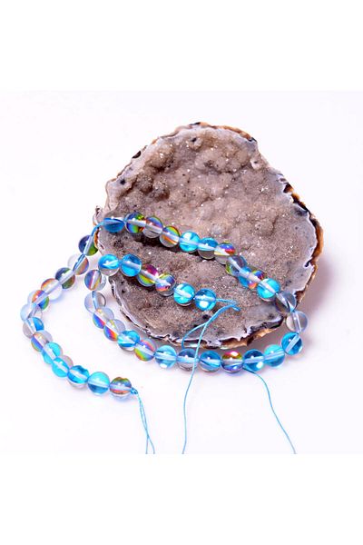 Taş Sandığı Hydrothermal Quartz Stone String - 8 Mm Light Blue