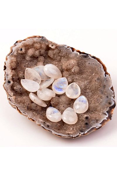 Taş Sandığı Moon Stone Drop Shaped Cabochon - Ring And Necklace Stone