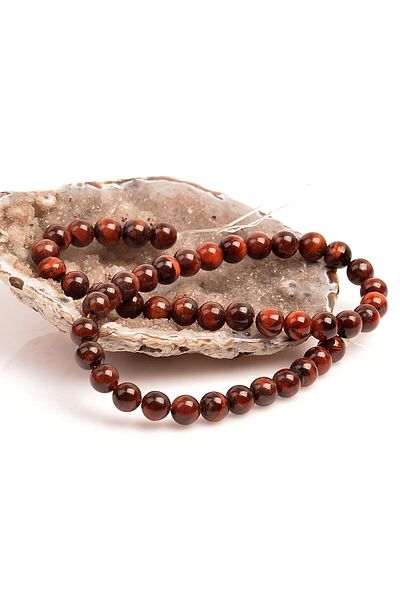 Taş Sandığı Red Tiger Eye Stone String - 8 Mm