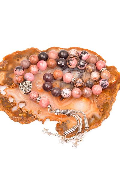 Taş Sandığı Rhodonite Stone Rosary (10 mm)