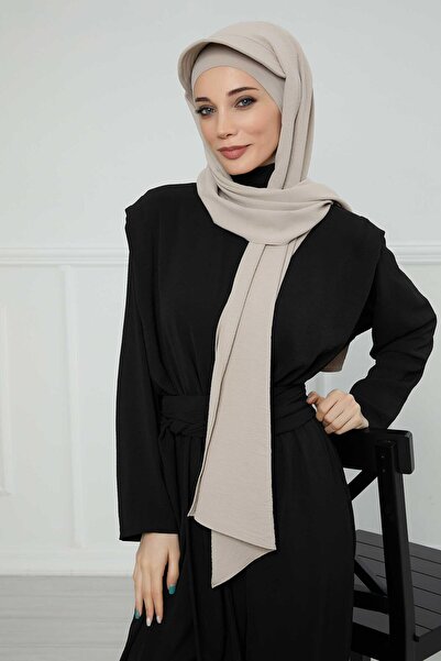 Aisha's Design Aerobin Shawl with Visor, Ss-1A, Beige
